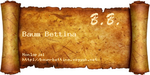Baum Bettina névjegykártya